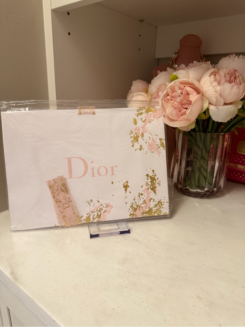 Made for Dior Pink and Gold Decorative Gift Bag 🎁 with ribbon NIP